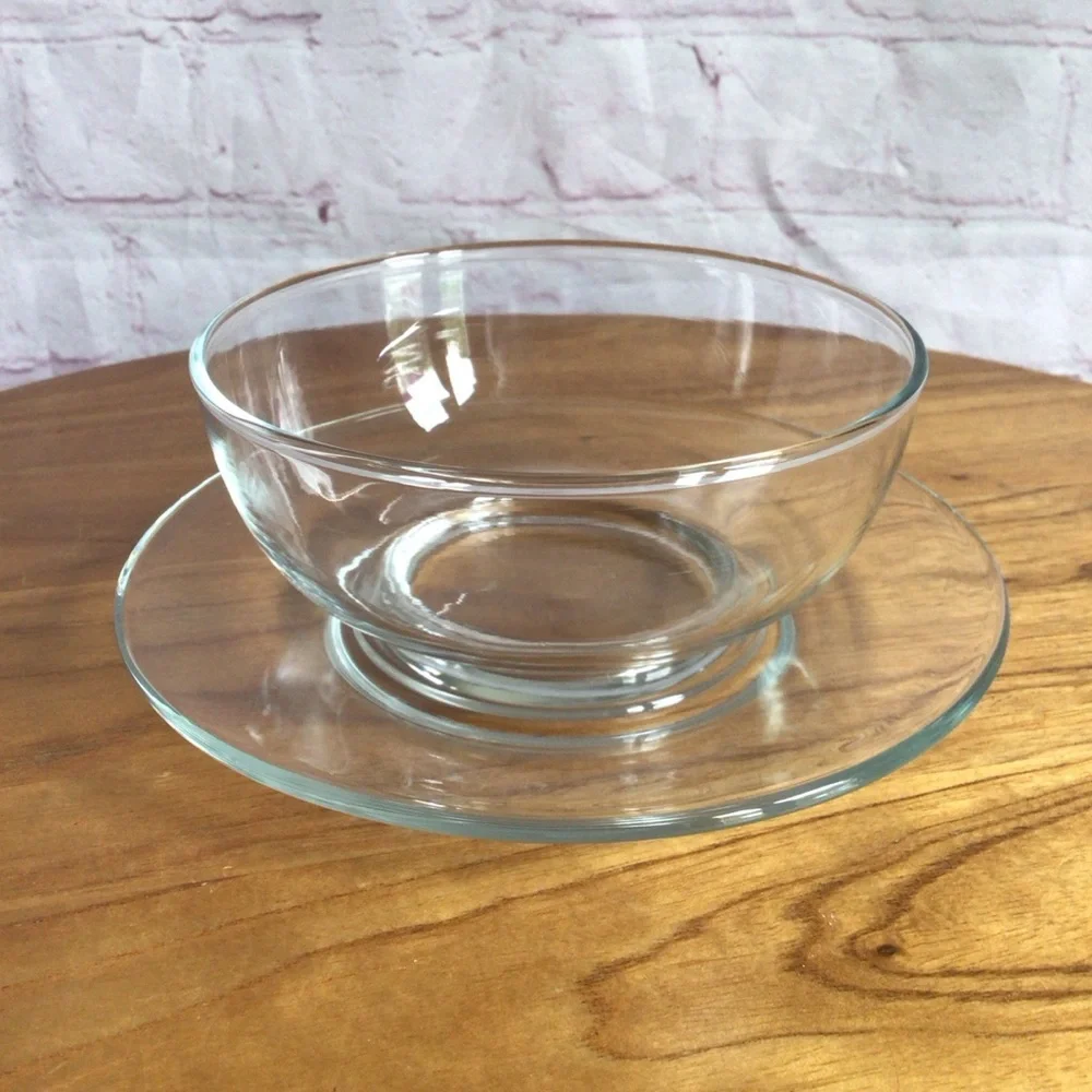 Libbey Moderno Clear Glass Bowl and Plate Set - 8 Pieces